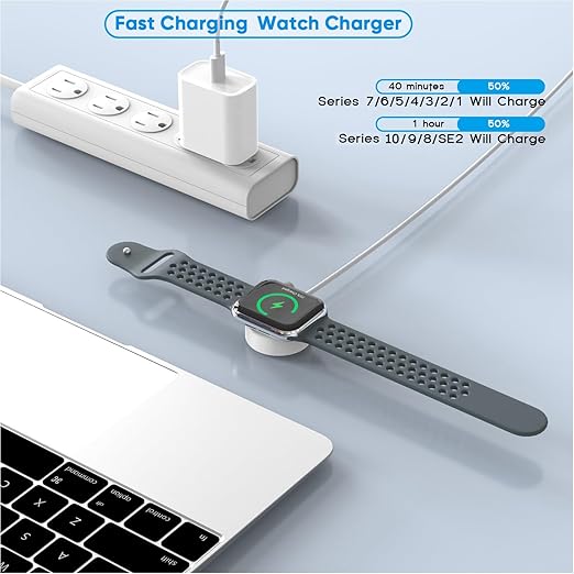 Fast Charging for Apple Watch Charger,2Pack PD USB C Fast iWatch Charger Block with 6FT Magnetic Wireless Cable for iWatch Charging Compatible with Apple Watch Series 11/10/9/8/7/6/SE2/5/4/3/2/1/Ultra