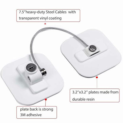 Locks for Refrigerator,2 Pack Fridge Lock with Keys,Lock for a Fridge,White Refrigerator Lock