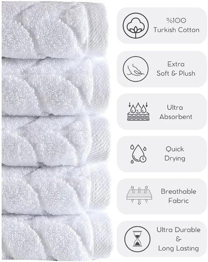 BAGNO MILANO Turkish Bath Towels, Soft Plush Jacquard Luxury Bath Towels, Quick Dry Towel Set (Navy, 2 pcs Bath Towel Set)