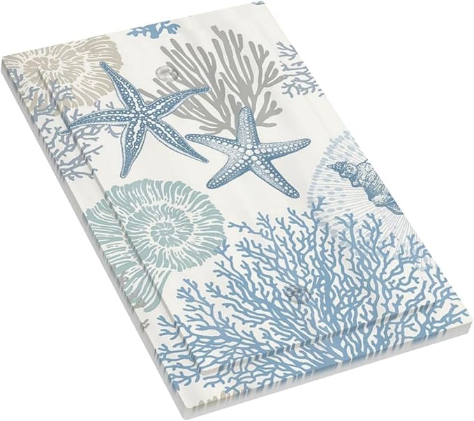 Decorative Light Switch Plate Covers Blue Starfish Coral Seaweed 1 Gang No Device Single Blank Outlet Covers Wall Plate Light Switch Cover Plate for Bathroom Bedroom Decor