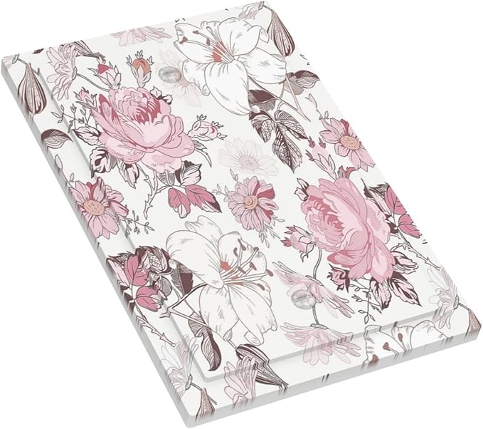 Light Switch Cover Plate Modern Watercolor Flower Pink White Wildflower 1 Gang No Device Blank Electrical Wall Plates Faceplate Decorative Switch Plate for Bedroom Home Decor