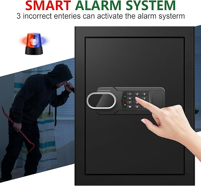 3.3 Cubic Feet Large Fireproof Safes for Home Use, Anti-Theft Digital Security Safe Box With Programmable Keypad & Spare Keys, Home Safes Water and Fireproof for Documents Money Valuables