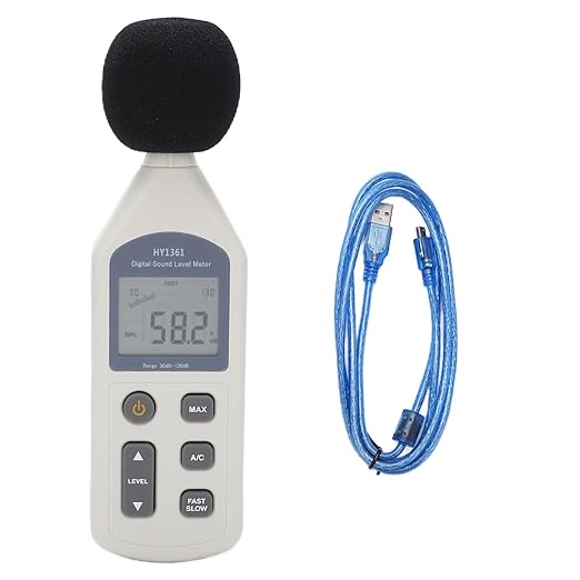 Digital Sound Level Meter with LCD Screen, Handheld Decibel Monitor 30-130dBA, 35-130dBC - Sensor, Backlit Display, Ideal for Noise Measurement