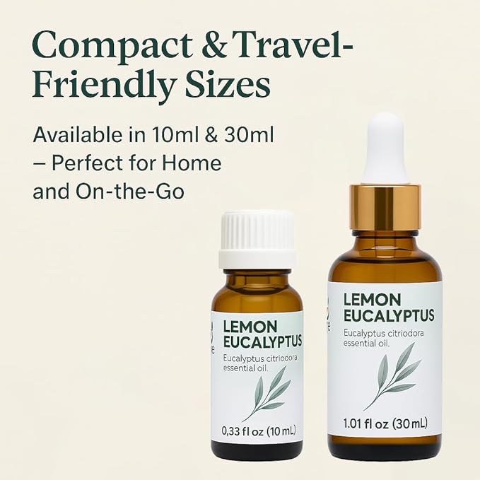 Lemon Eucalyptus Essential Oil (Corymbia Citriodora) – 100% Pure & Undiluted Citrus Aroma for Diffusers, Massage (Dilute) & DIY | Essential Oils for Humidifiers (Pack of 4 × 0.34 fl oz)