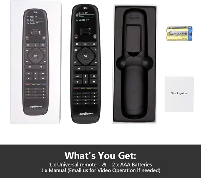 SofaBaton U1 Universal Remote with OLED Display and Smartphone APP, All in One Universal Remote Control for up to 15 Entertainment Devices, Compatible with Smart TVs/DVD/STB/Projector so on