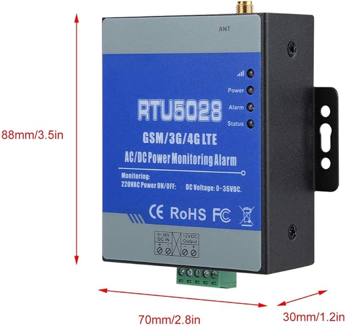 RTU5028 GSM Power Voltage Status Monitoring Alarm, Connection Remote Controling, Power Failure/Recover Alert 100-240V(US)