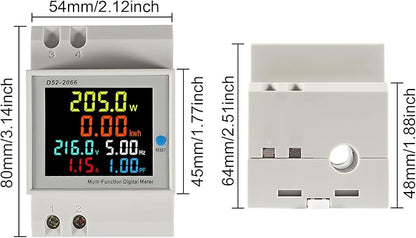 2Pack Digital Single Phase Energy Meter Tester Electricity Usage Monitor AC 110V 40V~300V 100A Ampermeter Power Voltmeter Ammeter Voltage Amps Watt Kwh Frequency Power Factor Meter Multimeter