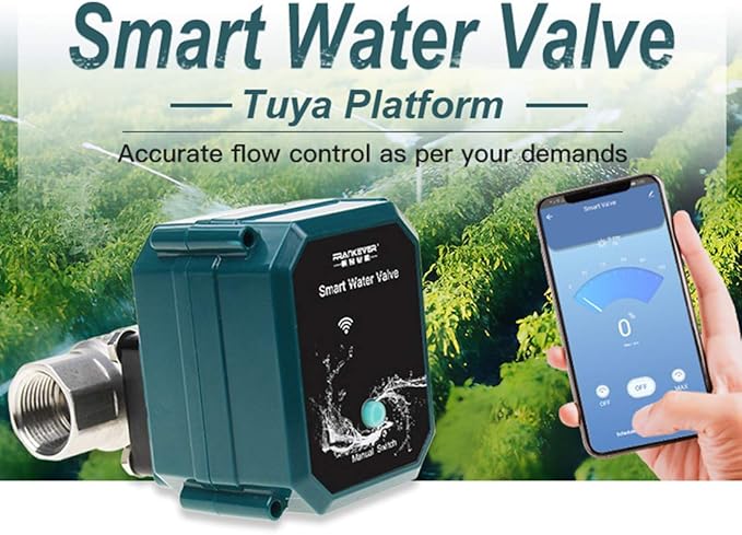 Frankever DN20 Smart Water Valve 3/4 inch WIFI Remote Control Faucet Timer for Hose Compatible with Alexa Google Home (WIFI,DN20(3/4"))