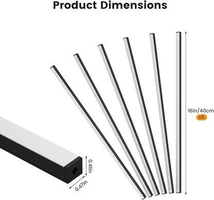 Wall Led Lights - GloryAir 6pcs Black 3000K Warm White Led Panel Light Strips, Self-Adhesive Dimmable Touch Switch Wall Slat Lights for Wood Slat, Fluted Panel, Bedroom Headboard