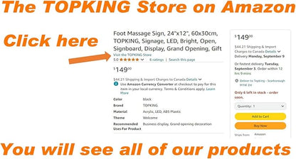 Massage Sign, Jumbo Size, 32"x13", 81x33cm, TOPKING, LED, Neon, Florescent, Signage, Signboard, Display, Billboard, Screen, Grand Opening, Gift