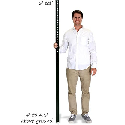 SmartSign U-Channel Sign Post, Medium Weight | 6' Tall Baked Enamel Steel Post - Pack of 5