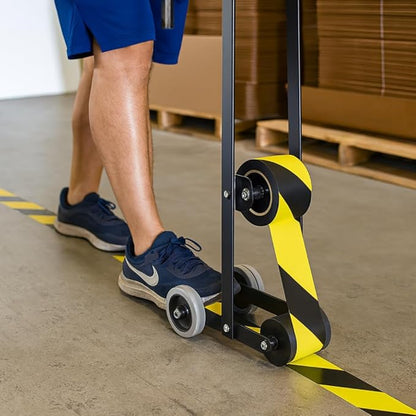 MAT Lane Marking Floor Tape Dispenser Industrial Hand-Push Tape Applicator, Ideal for Marking Safety Aisles, Traffic Lanes, Storage Areas Fits Tape Up to 4 Inches Wide (4-Inch Core) FMT-1