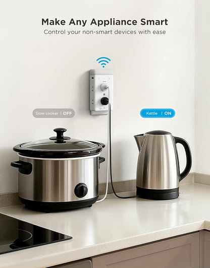 Govee Smart Plug Outlet Extender, 3-Sided Smart Power Strips with 2 Smart Outlets & 2 USB Ports with RGB Night Light, APP & Voice Control, Surge & Overload Protection for Home Office