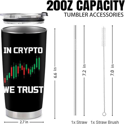 Crypto Gifts for Men - Crypto Stainless Steel Vacuum Insulated Tumbler 20 Oz