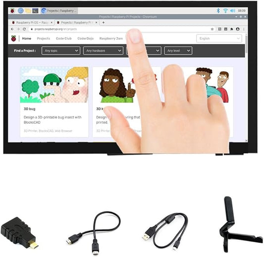 7 inch HDMI LCD 1024x600 Resolution Capacitive Touch Screen IPS Display Module Compatible with Raspberry Pi 4 3 2 1 B B+ A+, PC, Supports Windows 10/8.1/8 / 7