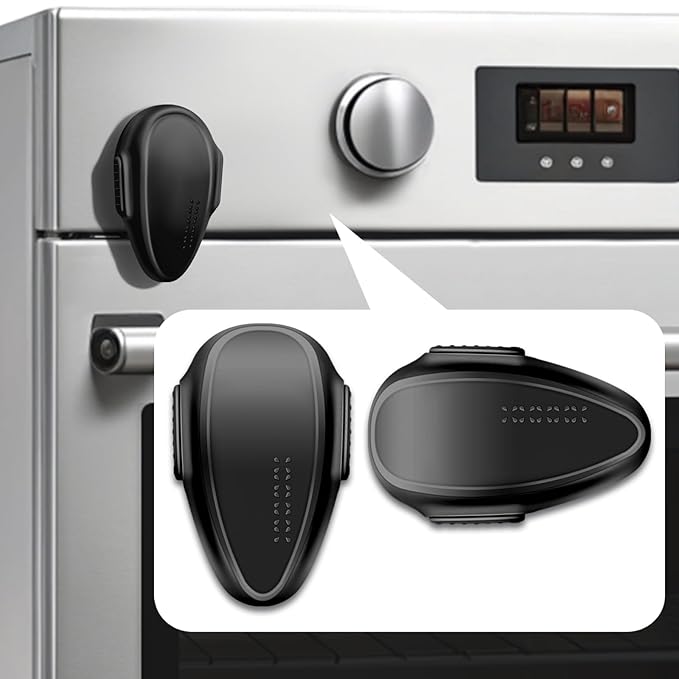 Oven Lock Child Safety (2 Pack),Oven Door Lock,Oven Front Lock, Baby Proofing, Baby and Child Proof Locks for Drawer Oven Stove Door, Upgrade Heat-Resistant Material, Easy to Install - Black