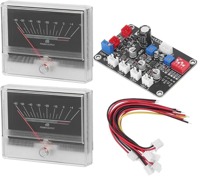 Power Amplifiers VU Meter with Driver Board Kit Backlit Audio Level Indicator 2 Analog Meters VU Meter Audio Level Panel Indicator 960uA Sensitivity