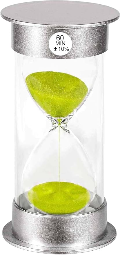 SuLiao Sand Timer 60 Minute Hourglass, Green Sand Watch 60 Min, Large SandClock one Hour, Colorful Plastic Hour Glass Sandglass for Kids, Games, Classroom, Kitchen, Decor