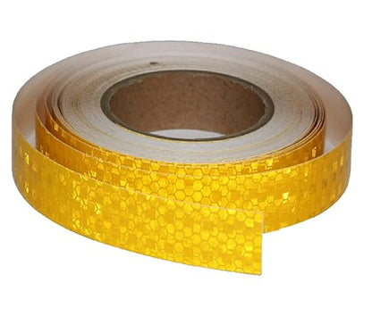 Reflective Tape Yellow 1 inch, Outdoor Waterproof High Visibility Warning Industrial Marking Tape, Safety Stickers (68 feet)
