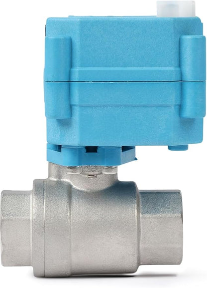U.S. Solid Motorized Ball Valve – 1/2" 316 Stainless Steel, IP67 Waterproof, 110-230V AC, Full Port, 2-Wire Auto-Return, Normally Closed, Electric Valve for HVAC, Water, Oil, and Gas