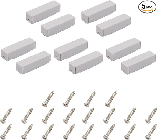 5Pcs Magnetic Reed Switch Wired Surface Mount Normally Closed NC Contact Sensor Alarm Magnetic Door Switch with 2 Wires, ABS White, MC-44b