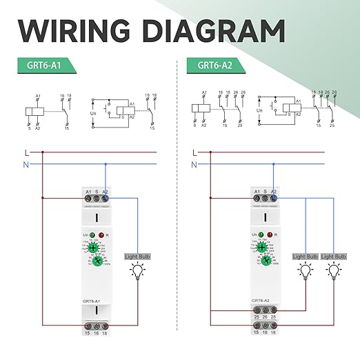 Delay On Time Relay GRT6-A2 10A Adjustable Smart Relay, Delay Turn On Electronic Timer in Din Rail, 0.1s-10 Days Wide Range Delay Factory Automation Time Universal Voltage AC DC 24V 240V