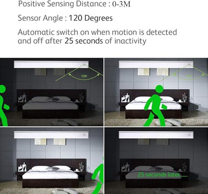 Battery Powered Operated Closet Lights Motion Sensored Activated Rechargeable Under Counter Cabinet Lighting Wireless Indoor Magnetic Lights for Closets Kitchen Wardrobe Stairs Pantry Cold White 40cm