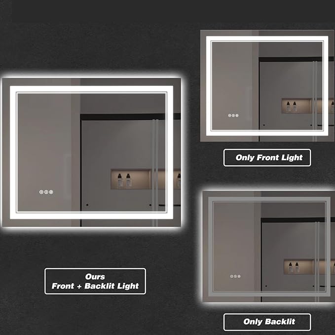 LED Bathroom Mirror with Lights, Wall Mirrors