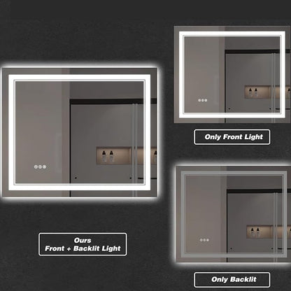 LED Bathroom Mirror with Lights, Wall Mirrors