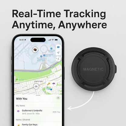 Magnetic Hidden GPS Tracker for Vehicles – Long Battery Life, No Subscription, Car Tracker Device Hidden (iOS Tracker)