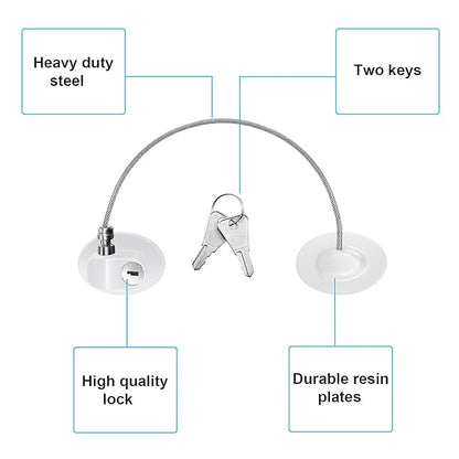 Hotop 4 Pack Cabinet Locks with Keys Mini Fridge Refrigerator Locks for Kids Toddlers Self Adhesive Child and Baby Proofing Safety for Deep Freezer Drawers Doors Latch(White)