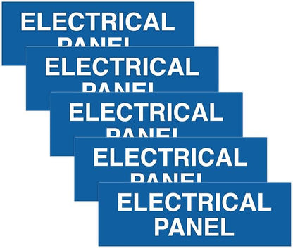 All Quality Basic Electrical Panel Sign - Fire Regulation Safety Compliance Sign - Blue - Medium (5 Pack)