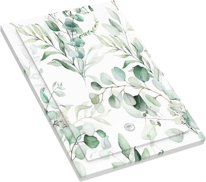 Boho Green Eucalyptus Leaf Floral Plants Flowers Light Switch Cover Plate 1 Gang No Device Blank Electrical Wall Plates Faceplate Decorative Switch Plate for Bed Room Living Room Decor