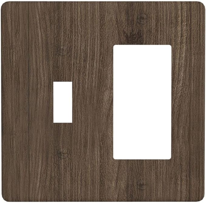 Outlet Covers Rustic Walnut Wood Grain 1 Toggle 1 Rocker Combo Light Switch Cover Plate Decorative Switch Plate Covers Electrical Wall Plate for Farmhouse Cabin Decor