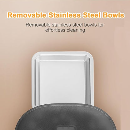 Automatic Cat Feeder with Camera, 1080P HD Video with Night Vision, 2.4G WiFi Pet Feeder for Cat & Small Dog, 2-Way Audio & Meal Call Pet Food Dispenser, Motion Capturing Auto Dog Feeder 6L