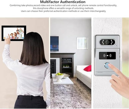 Intercoms Wireless for Home, Video intercom System for Home,1080P doorbell Camera, Smart Video Doorbell with 10-inch Monitor, Video Intercom Two-Way Audio, Tuya App, Night Vision (Silvery)