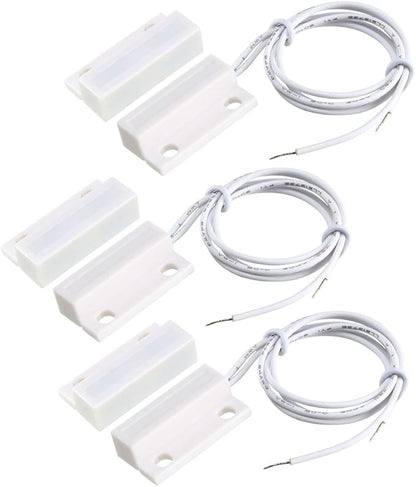 uxcell Surface Mount Wired NC Door Sensor Alarm Magnetic Reed Switch White MC-38
