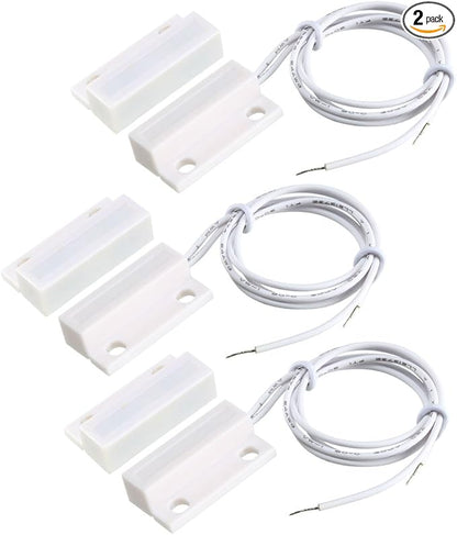 uxcell MC-38 Surface Mount Wired NC Door Sensor Alarm Magnetic Reed Switch White 2pcs