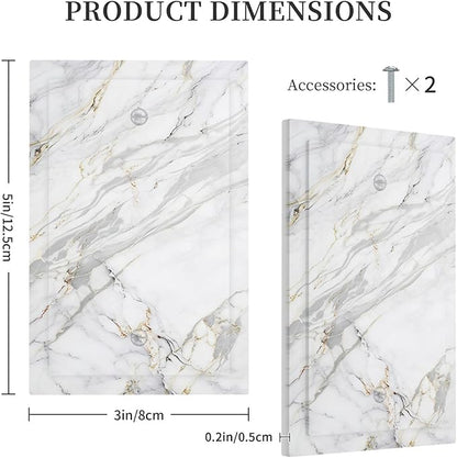 Light Switch Cover Plate Gray Gold Marble Abstract Modern Luxury 1 Gang No Device Blank Wall Plate Electrical Outlet Cover Decorative Switch Plate Covers for Bedroom Home Decor