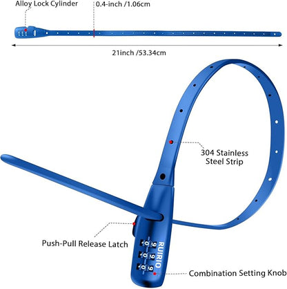 Zip Tie Lock Adjustable Cable Lock for Kids Bike, Fridge, Scooter, Cabinets, Drawers, Gates, Fences, Helmet, Toolboxes，2 Pack (Blue)