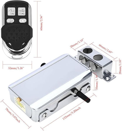 Electronic Deadbolt, Remote Control Anti-Theft Home Security Keyless Smart Hidden Door Lock with 4 Remote Controls