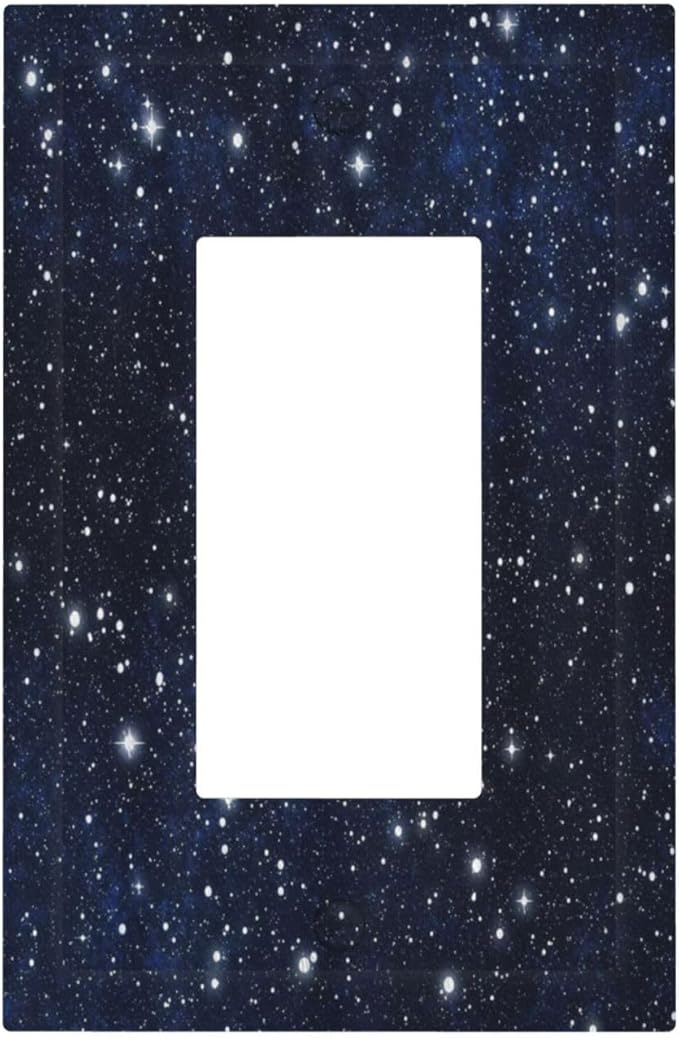 Decorative Light Switch Cover Night Sky Star Cosmic Starry Fantasy Galaxy Universe Space Single Rocker Personalized Wall Plate Switchplate 1 Gang Outlet Covers Decora Light Switch Plate