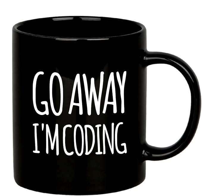 Go Away I'm Coding Coder Computer Programming Programmer Student Graduation Birthday Valentines Christmas Drinkware Novelty Coffee Ceramic Mug 11 oz Black