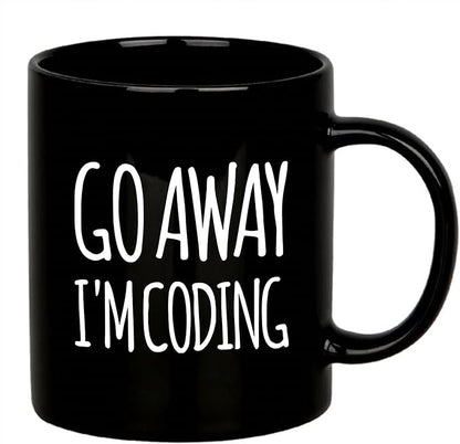 Go Away I'm Coding Coder Computer Programming Programmer Student Graduation Birthday Valentines Christmas Drinkware Novelty Coffee Ceramic Mug 11 oz Black