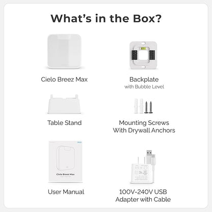 Breez Max | ENERGY STAR CERTIFIED Smart AC Controller | WiFi Thermostat for Mini-Split, Window, Portable ACs/Heat Pumps | AI-Based Tech | Free App, No Subscriptions | Alexa, Google, IFTTT etc. (White)
