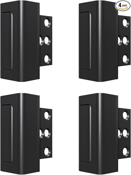 4Pack Home Security Door Reinforcement Lock Childproof, Door Locks for Kids Safety, Door Lock Latch Stopper for Front Door Inside Top of Door, Aluminum Construction Finish