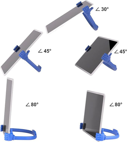 Honsky Adjustable Tablet Stand, Portable Phone Holder for Desk Bed - Multi-Angle Drawing Stand Compatible with All Tablets (Blue & Black)