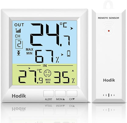 Wireless Freezer Thermometer with Alarm Refrigerator Thermometer, Fridge Freezer Alarm Thermometer Digital with 3 Adjustable Backlight and 330FT Remote Range for Kitchen Home Restaurant (One Sensor)