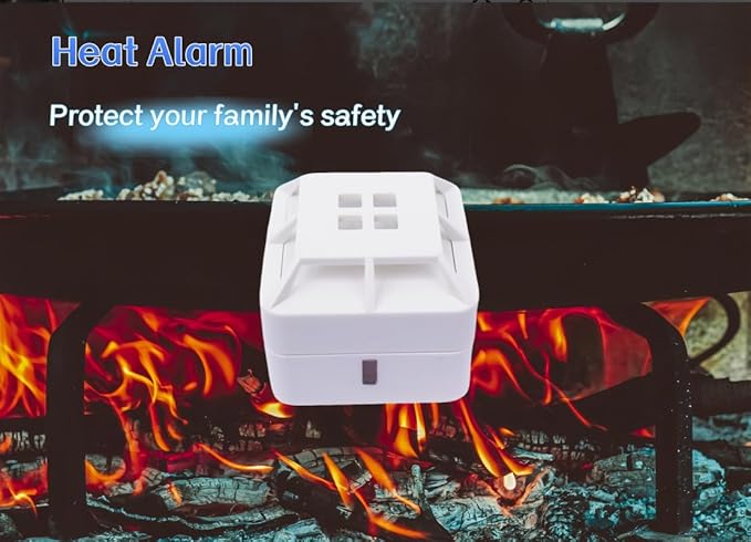 Heat Alarm Heat Detector,A1 Level, Temperature 55°C-65°C, 85dB Alarm Sound for Home Kitchen Garage Boiler Houses,Battery Powered