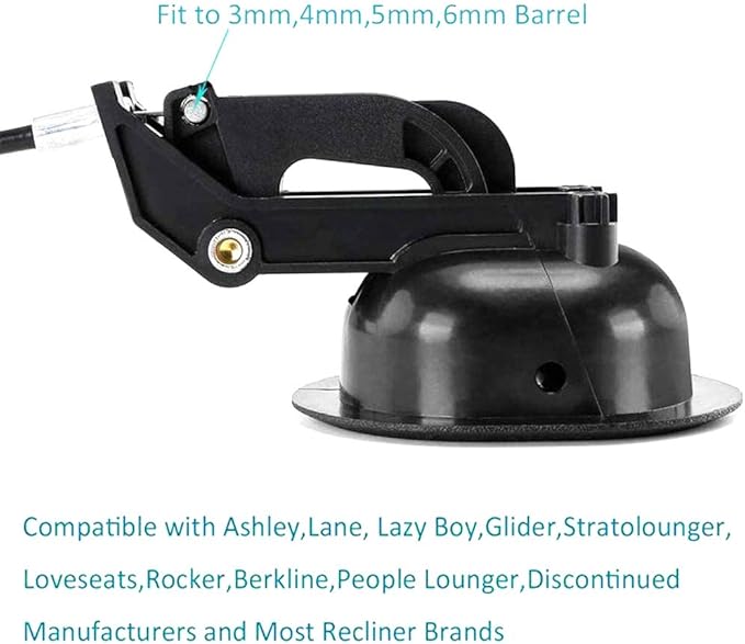 Sofa Chair Recliner Release Pull Handle 3" by 3.5" Replacement Parts with Cable, Fits Ashley Lazy Boy and Most Recliner Brands Couch Sofa Chair Furniture, Exposed Cable Length 4.9"